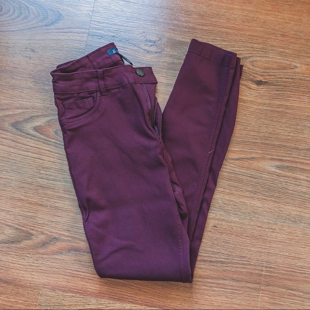 Cranberry wine skinny jeans